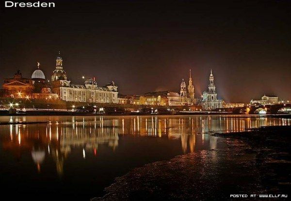 Ночной Дрезден - Город, люди 